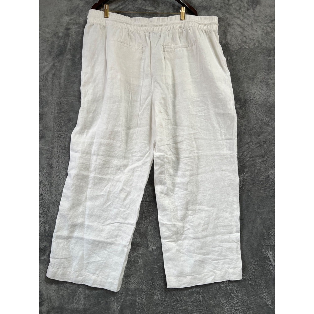 Athleta Retreat Linen Pants Womens 2X White Wide Leg High Rise NWOT - Picture 2 of 10